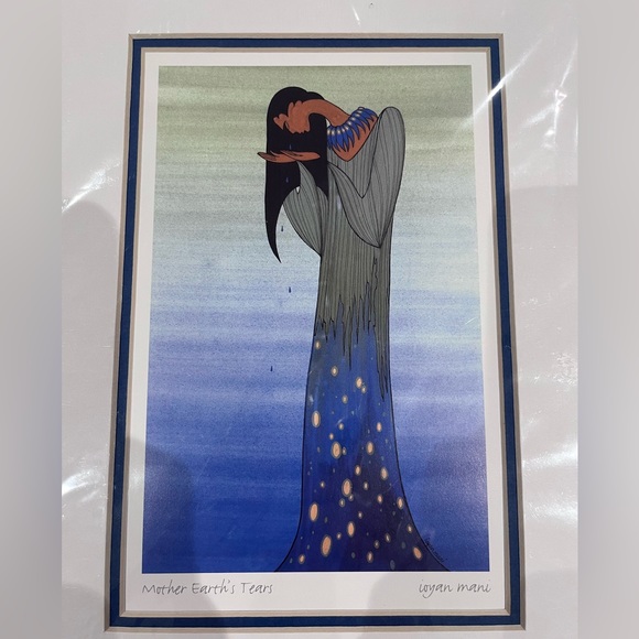 Vintage Mother Earth’s Tears Unframed Matted Art Print by Ioyan Mani Maxine Noel - Picture 6 of 6